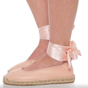 Free People Elegant Pink Espadrille Ballet Flats